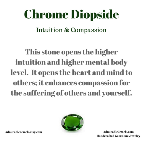 Handmade Dainty Chrome Diopside Jewelry