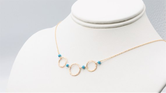 Sleeping Beauty Turquoise Hoop Necklace - Worn on Law & Order SVU