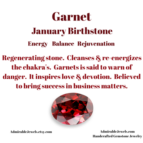 January Birthstone- Handmade Dainty Garnet Jewelry by admirable jewels