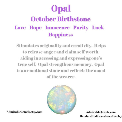 October birthstone-Handmade Dainty Opal Jewelry by admirable jewels