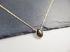 Delicate Smoky Quartz Briolette Pendant Necklace for Women in Sterling Silver or Gold-Filled