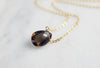 Delicate Smoky Quartz Pendant Necklace for Women in Sterling Silver/Gold-Filled