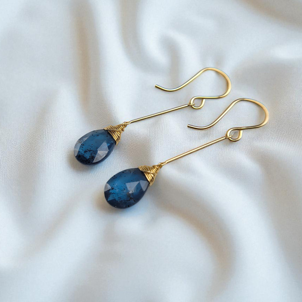 Moss Kyanite Dangle Earrings