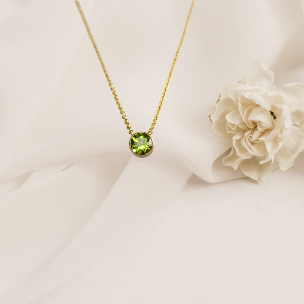 Peridot Floating Necklace - Fidget Necklace