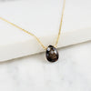 Delicate Smoky Quartz Pendant Necklace for Women in Sterling Silver/Gold-Filled