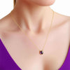 Amethyst Heart Briolette Pendant Necklace