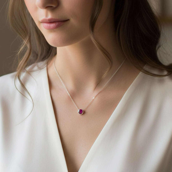 Ruby Floating Necklace - Fidget Necklace