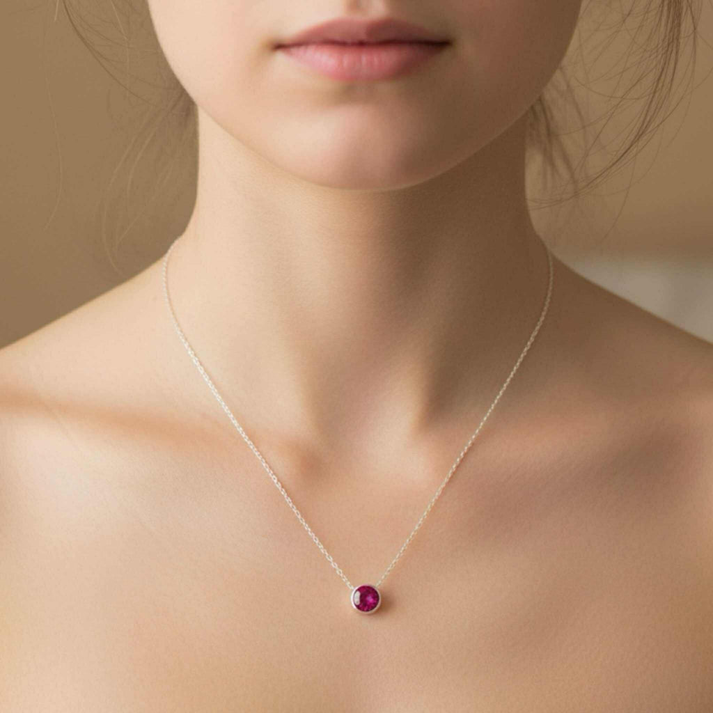 Ruby Floating Necklace - Fidget Necklace