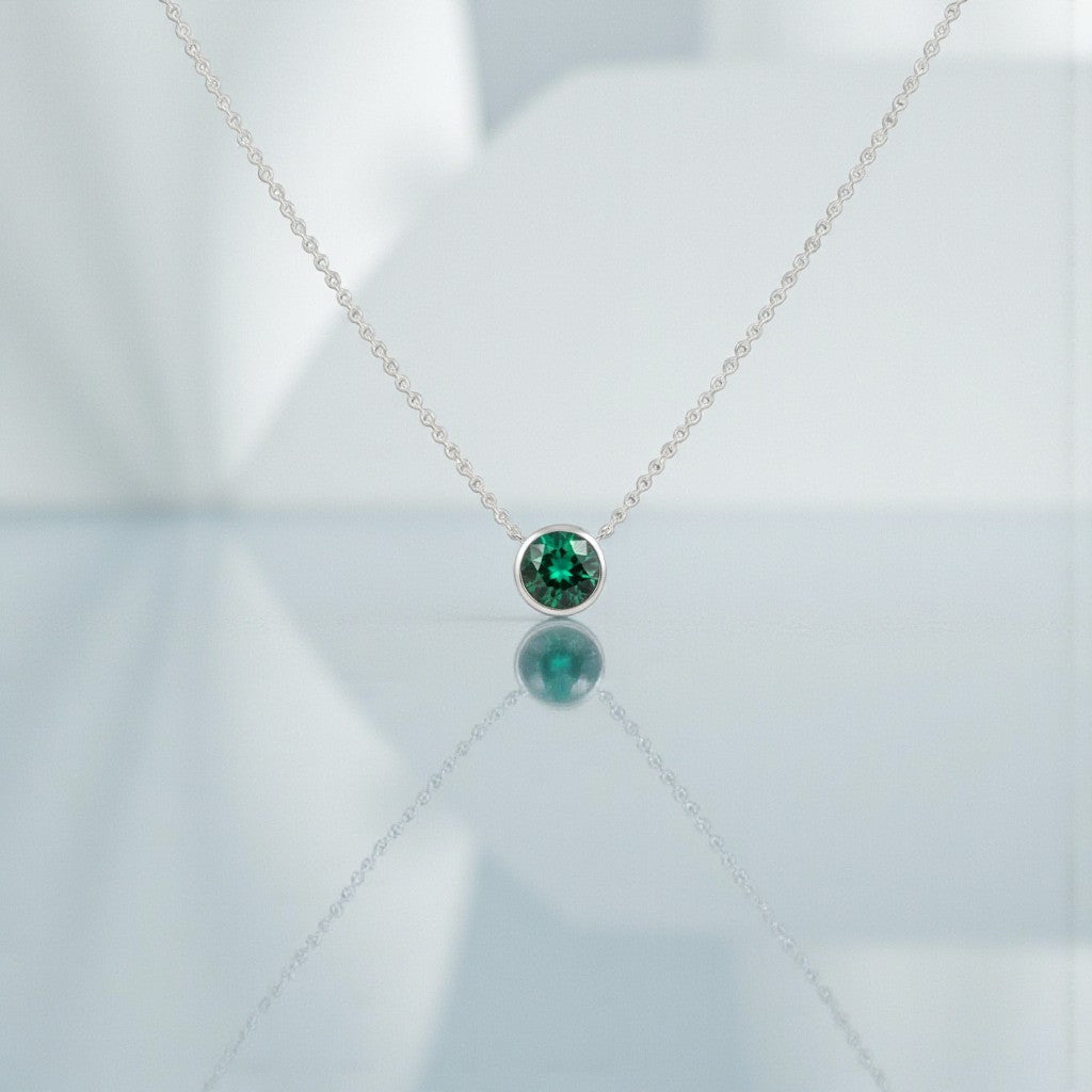 Emerald Birthstone Necklace for Women - May's Stone of Renewal - Minimalist Everyday Jewelry