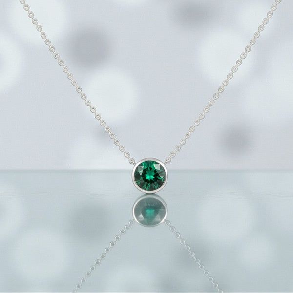 Emerald Birthstone Necklace for Women - May's Stone of Renewal - Minimalist Everyday Jewelry