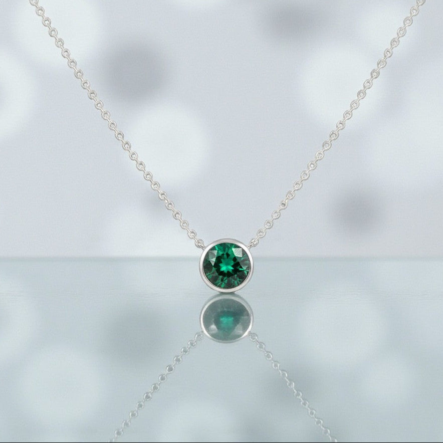 Emerald Birthstone Necklace for Women - May's Stone of Renewal - Minimalist Everyday Jewelry