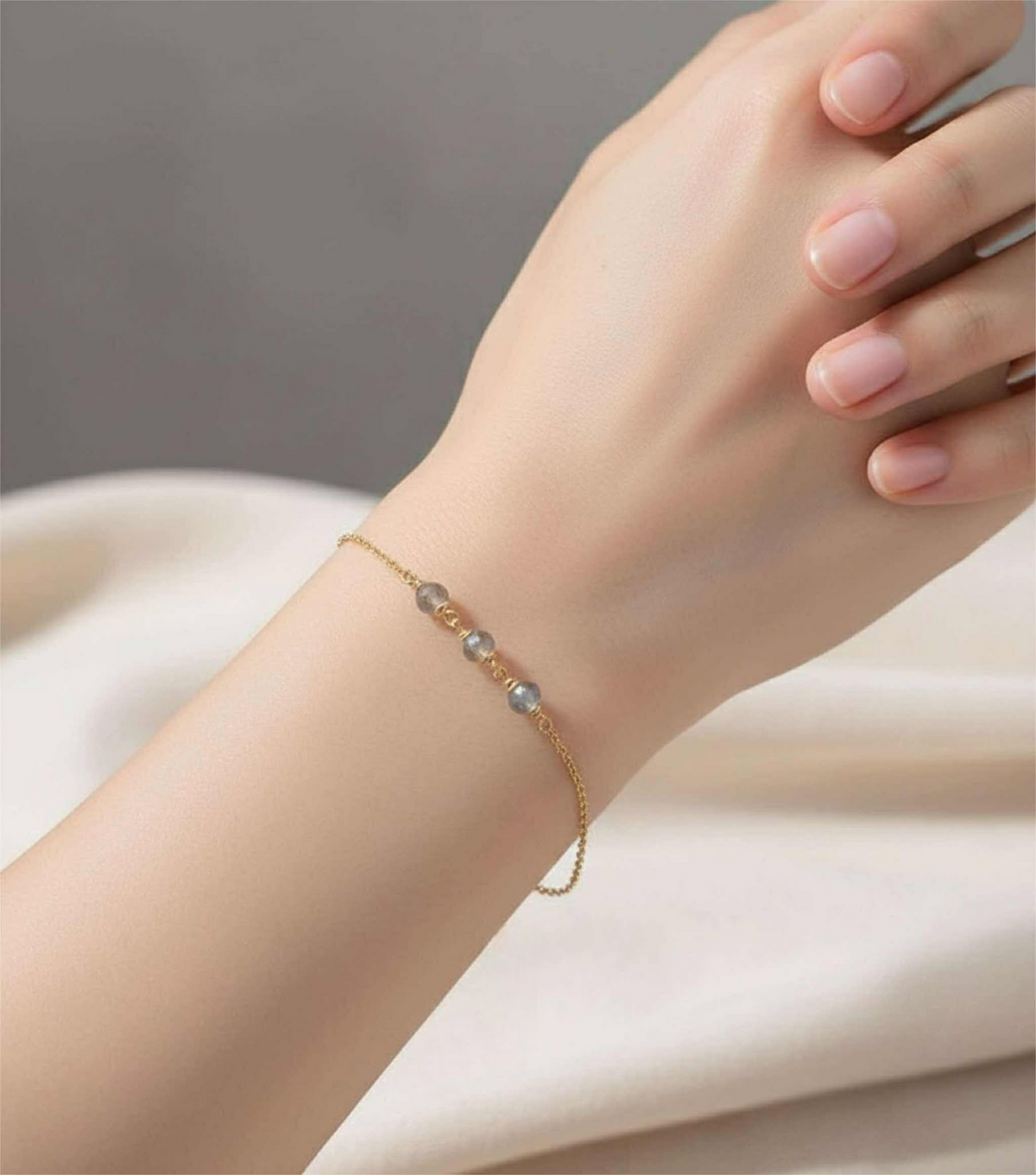 Bracciale in labradorite con perle da 6 mm - Italia