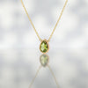 Peridot Pan Cut Briolette Pendant Necklace