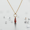 Red Opal Hoop Necklace – Delicate Gemstone Necklace – Everyday Elegance