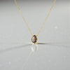 Smoky Quartz Briolette Pendant Necklace – Dainty Teardrop Crystal Jewelry | Minimalist Necklace for Women