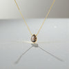 Smoky Quartz Briolette Pendant Necklace – Dainty Teardrop Crystal Jewelry | Minimalist Necklace for Women