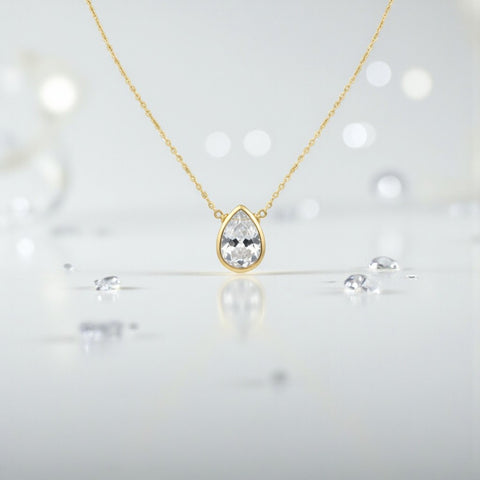 White Topaz Briolette Pendant Necklace