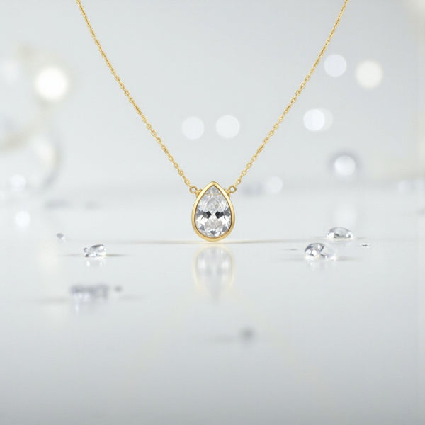 White Topaz Briolette Pendant Necklace