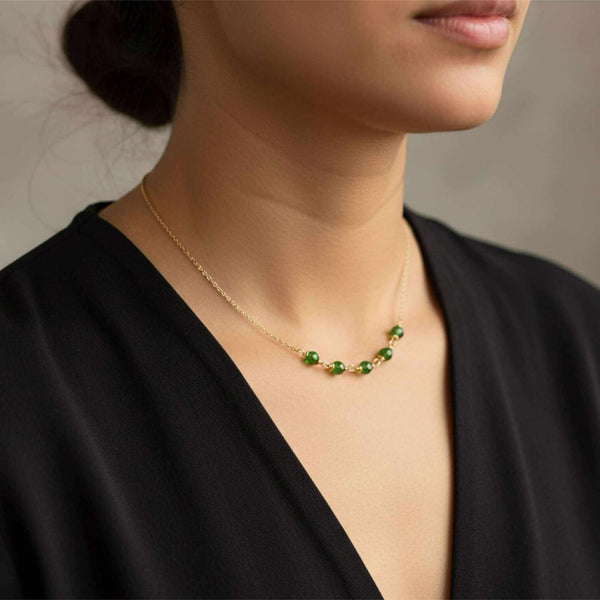 Beaded Chrome Diopside Necklace