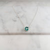 Delicate emerald birthstone pendant on 16-inch silver chain - May's stone of renewal