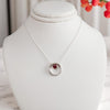 Boho Garnet Necklace – Vintage-Inspired Sterling Silver Hoop with Birthstone – Minimalist Layered Healing Jewelry