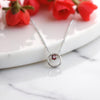Boho Garnet Necklace – Vintage-Inspired Sterling Silver Hoop with Birthstone – Minimalist Layered Healing Jewelry
