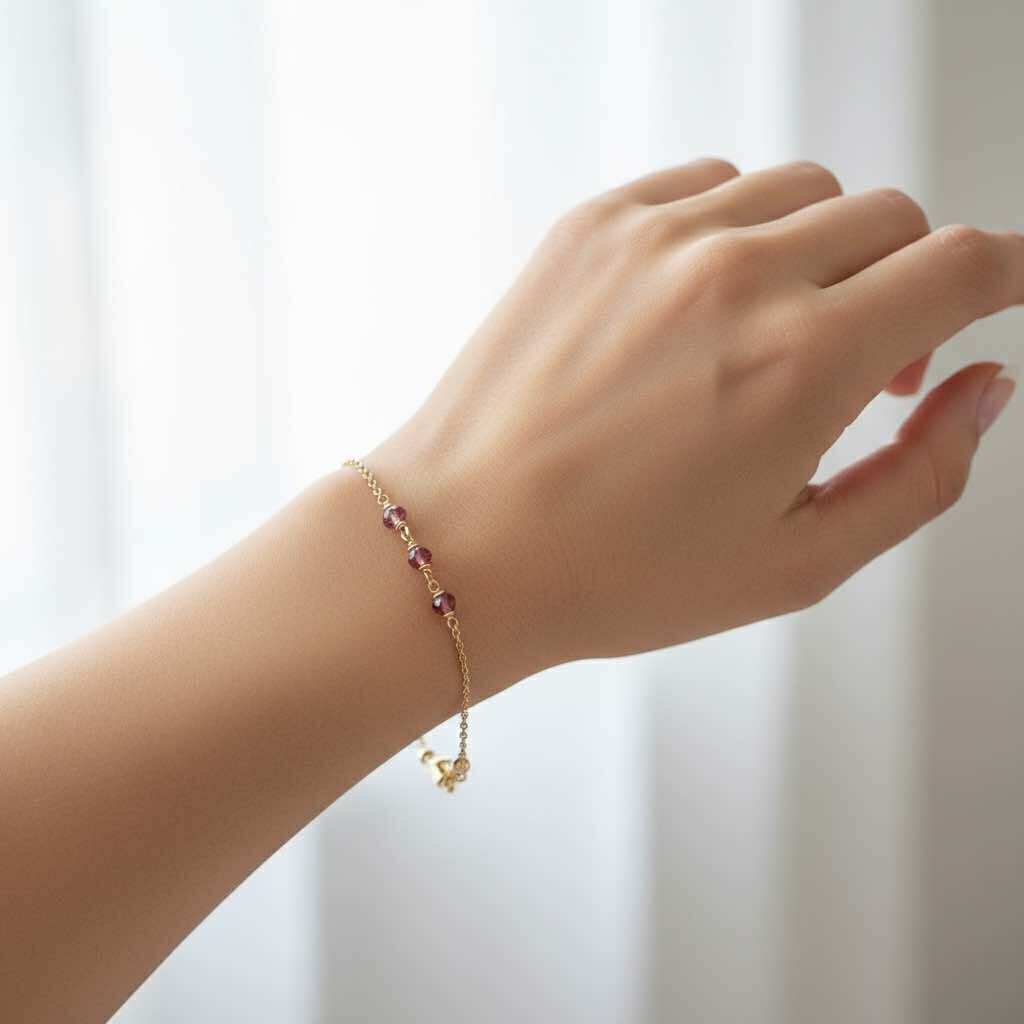 Dainty Garnet Bracelet