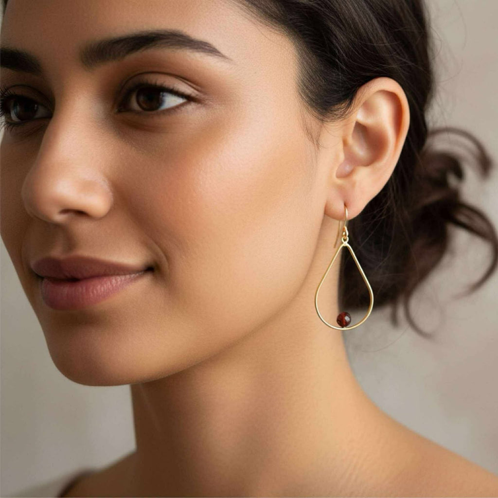 Garnet Drop Earrings