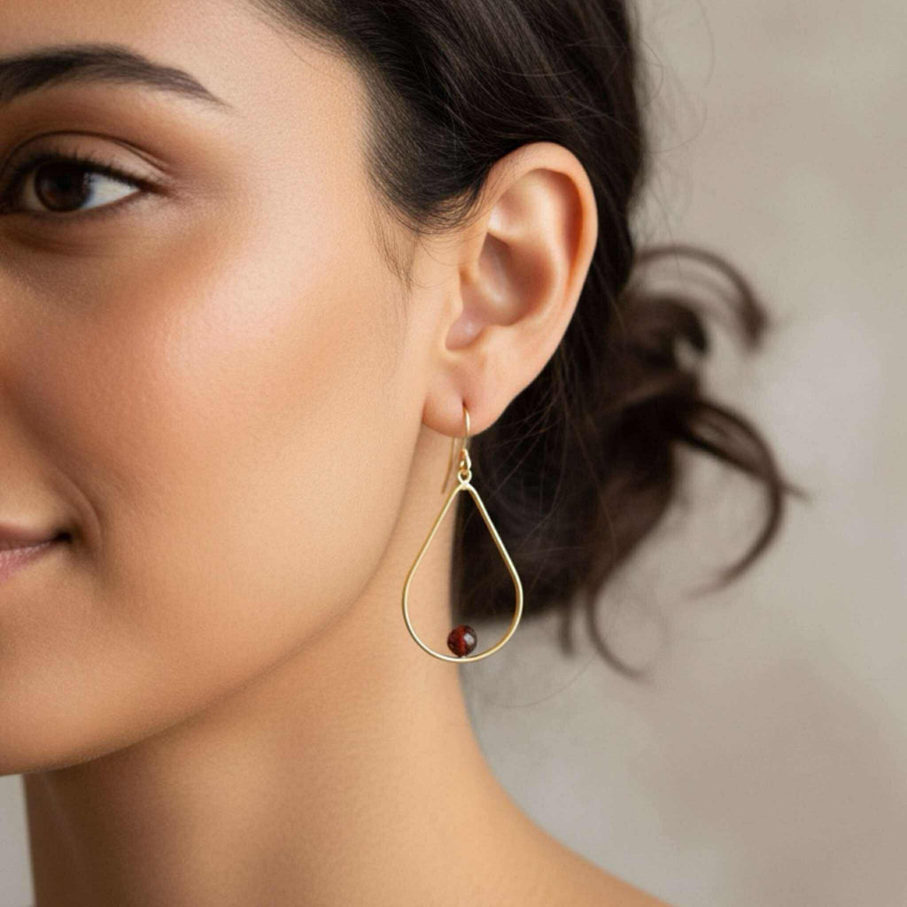 Garnet Drop Earrings