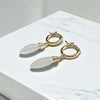 White Moonstone Huggie Hoops – Everyday Elegance – Minimalist Jewelry