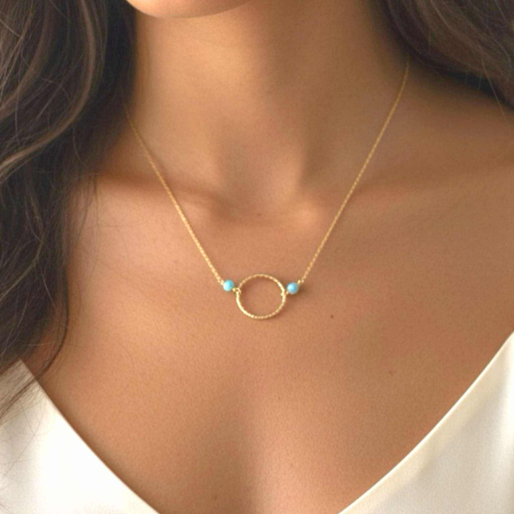 Larimar Hoop Necklace