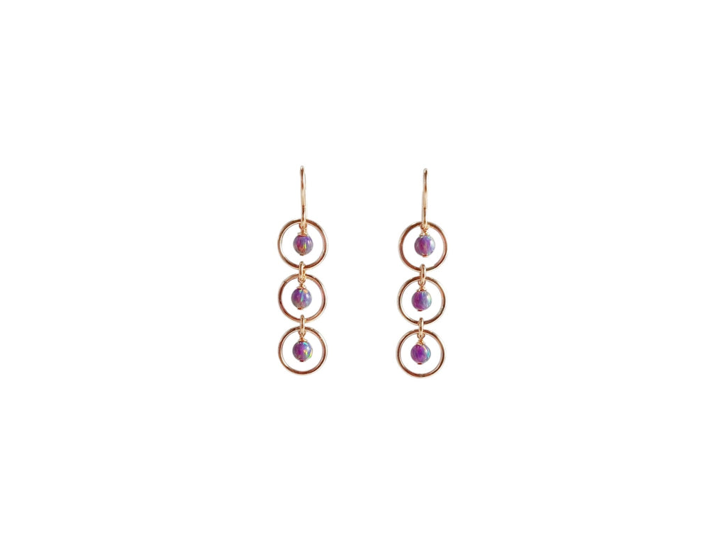 Elevate your look with these stunning boho purple opal dangle hoops—lightweight, elegant, and perfect for gifting!