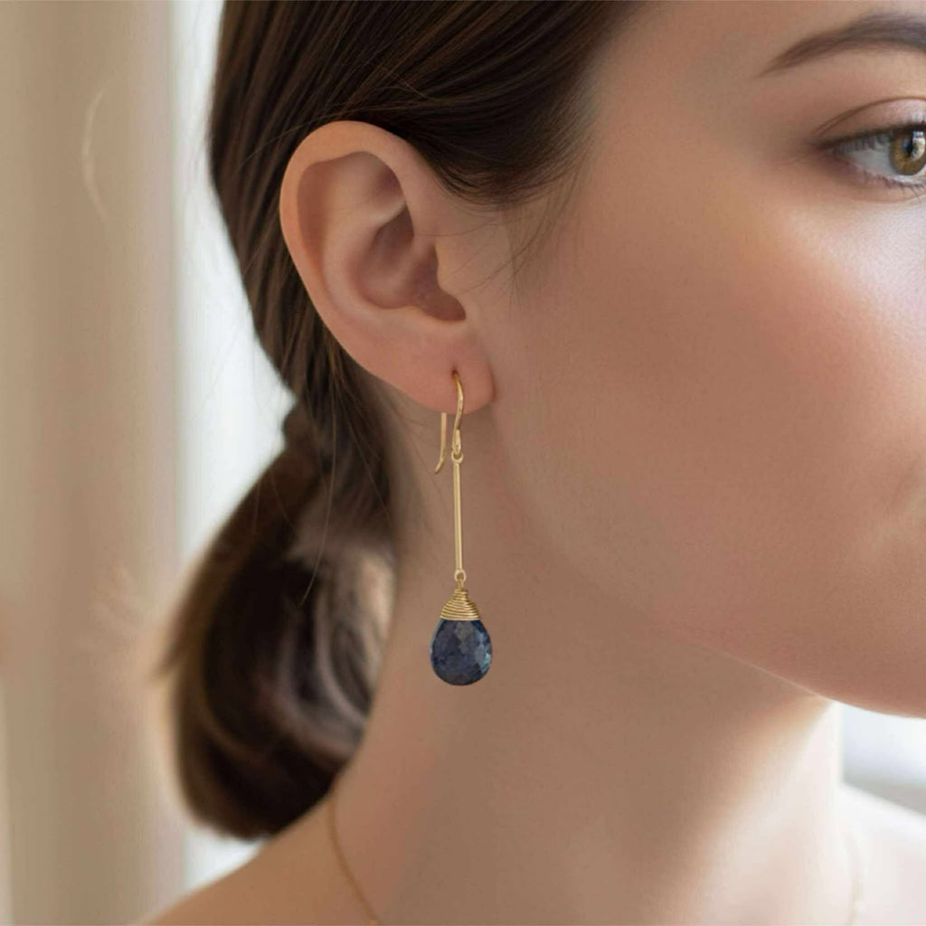 Moss Kyanite Dangle Earrings