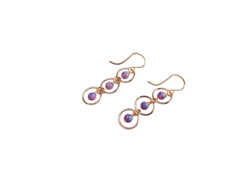 Elevate your look with these stunning boho purple opal dangle hoops—lightweight, elegant, and perfect for gifting!