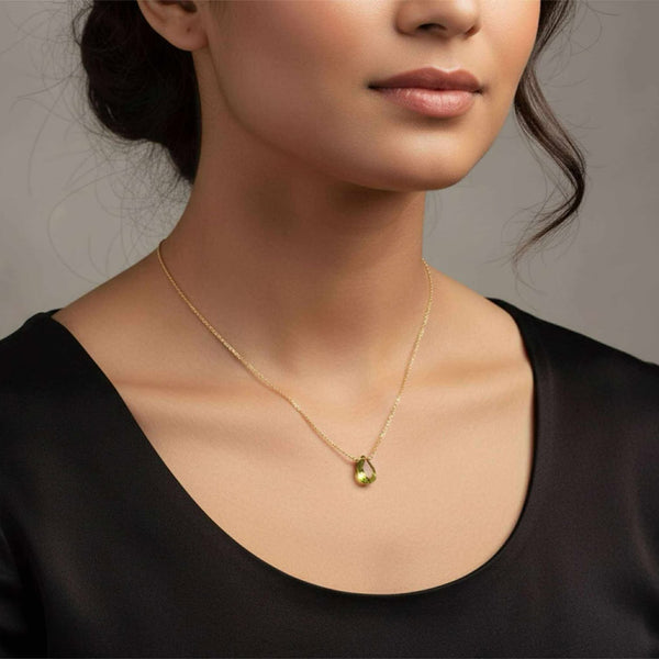 Peridot Pan Cut Briolette Necklace
