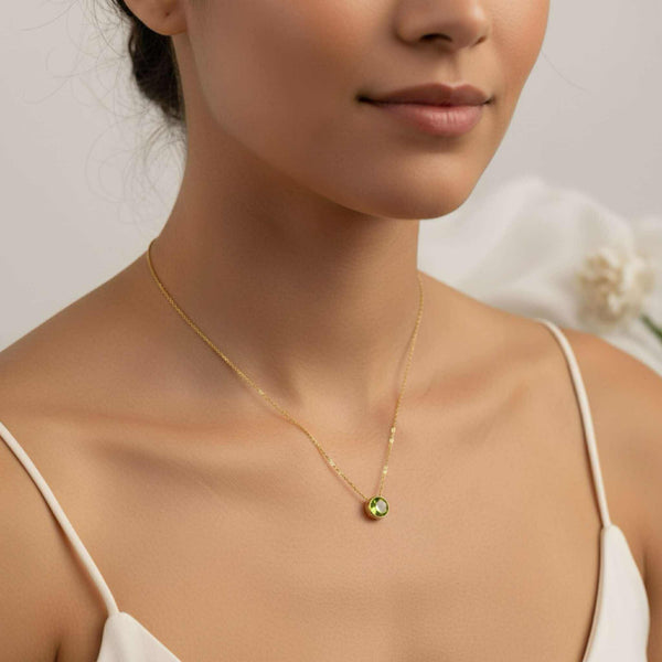 Peridot Floating Necklace - Fidget Necklace