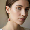 Rhodochrosite Long Dangle Earrings