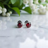Genuine garnet stud earrings in 950 Argentine Silver – January birthstone jewelry