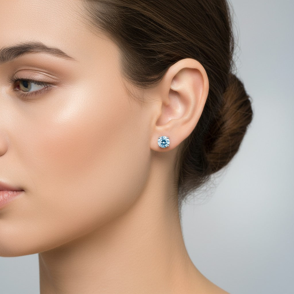 Aquamarine Stud Earrings