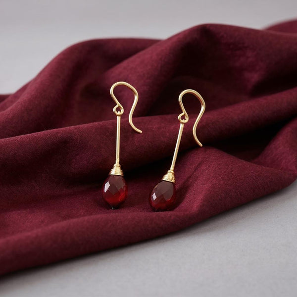 Garnet Dangle Earrings