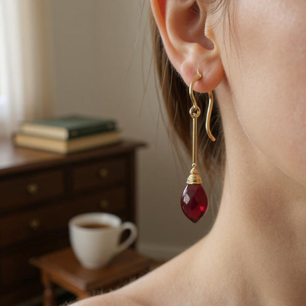 Garnet Dangle Earrings