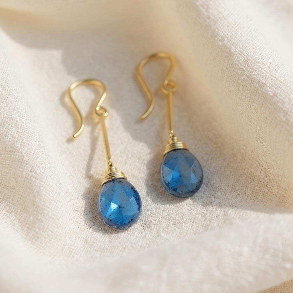 Moss Kyanite Dangle Earrings