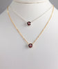 Tiny Genuine Garnet Necklace - 14k Gold-Filled or Sterling Silver