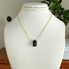 London Blue Quartz Pear Briolette Pendant Necklace