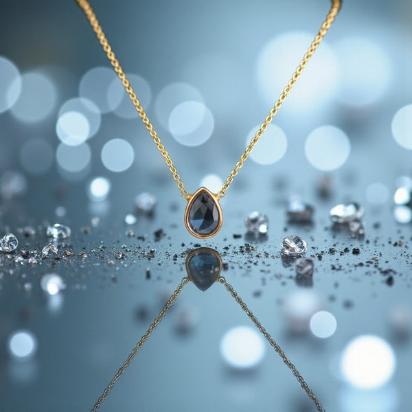 London Blue Quartz Pear Briolette Pendant Necklace