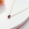 Garnet Pear Briolette Pendant Necklace