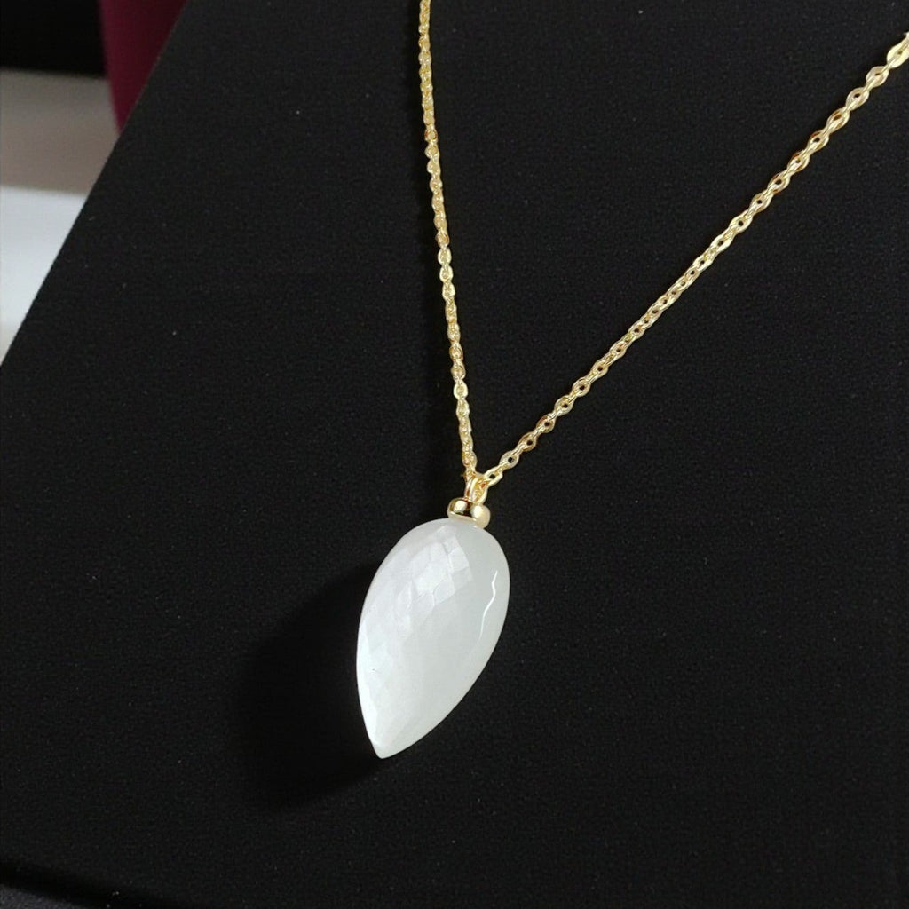 White Moonstone Briolette Pendant Necklace