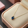 London Blue Quartz Pear Briolette Pendant Necklace