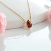 Garnet Pear Briolette Pendant Necklace