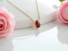 Garnet Pear Briolette Pendant Necklace